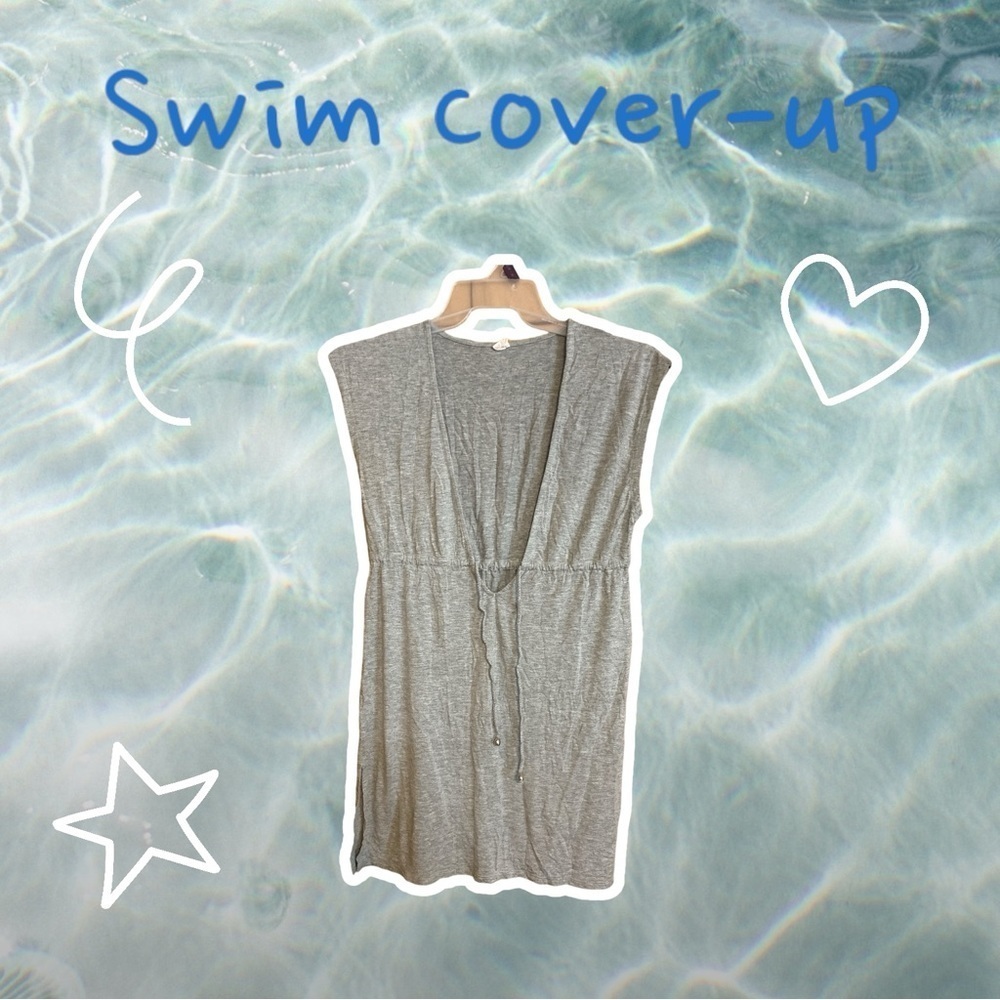 Merona swim cover-up gray small 31 inches long tie 95% rayon 5% spandex